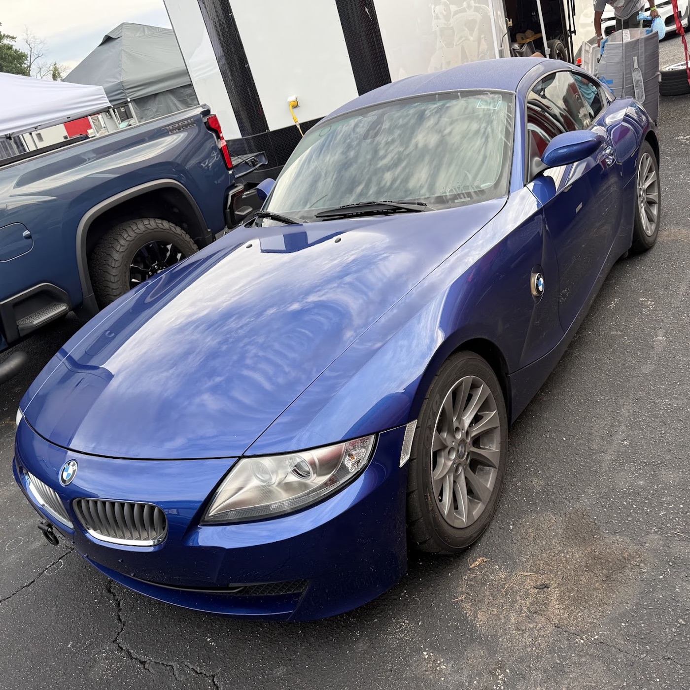The E86 Z4 Coupe in the Road Atlanta paddock