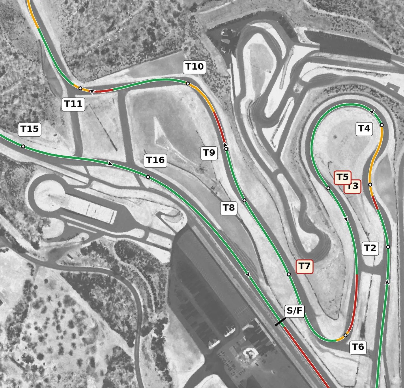 Atlanta MP race line, Sector 2: T6 to T11
