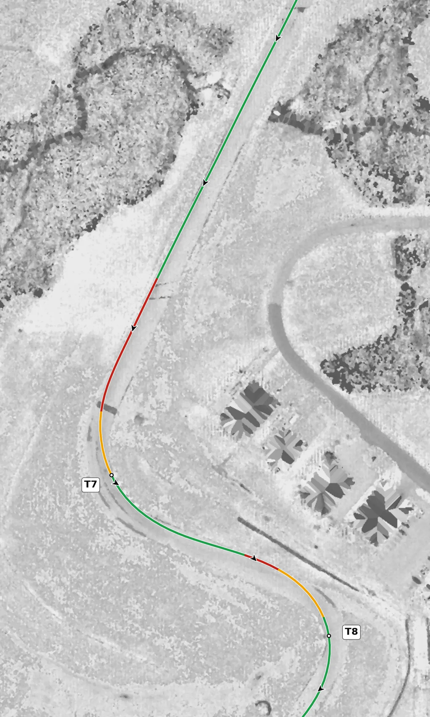 Autobahn (North) T7 race line close-up