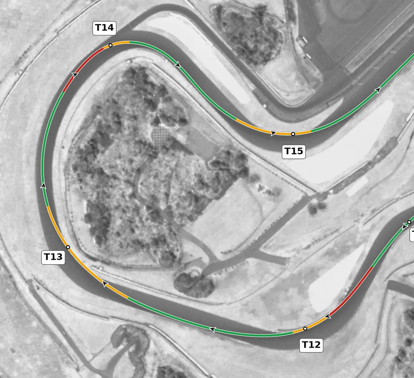 Barber T13 race line close-up