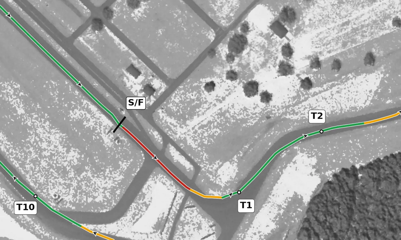 CMP T1 race line close-up