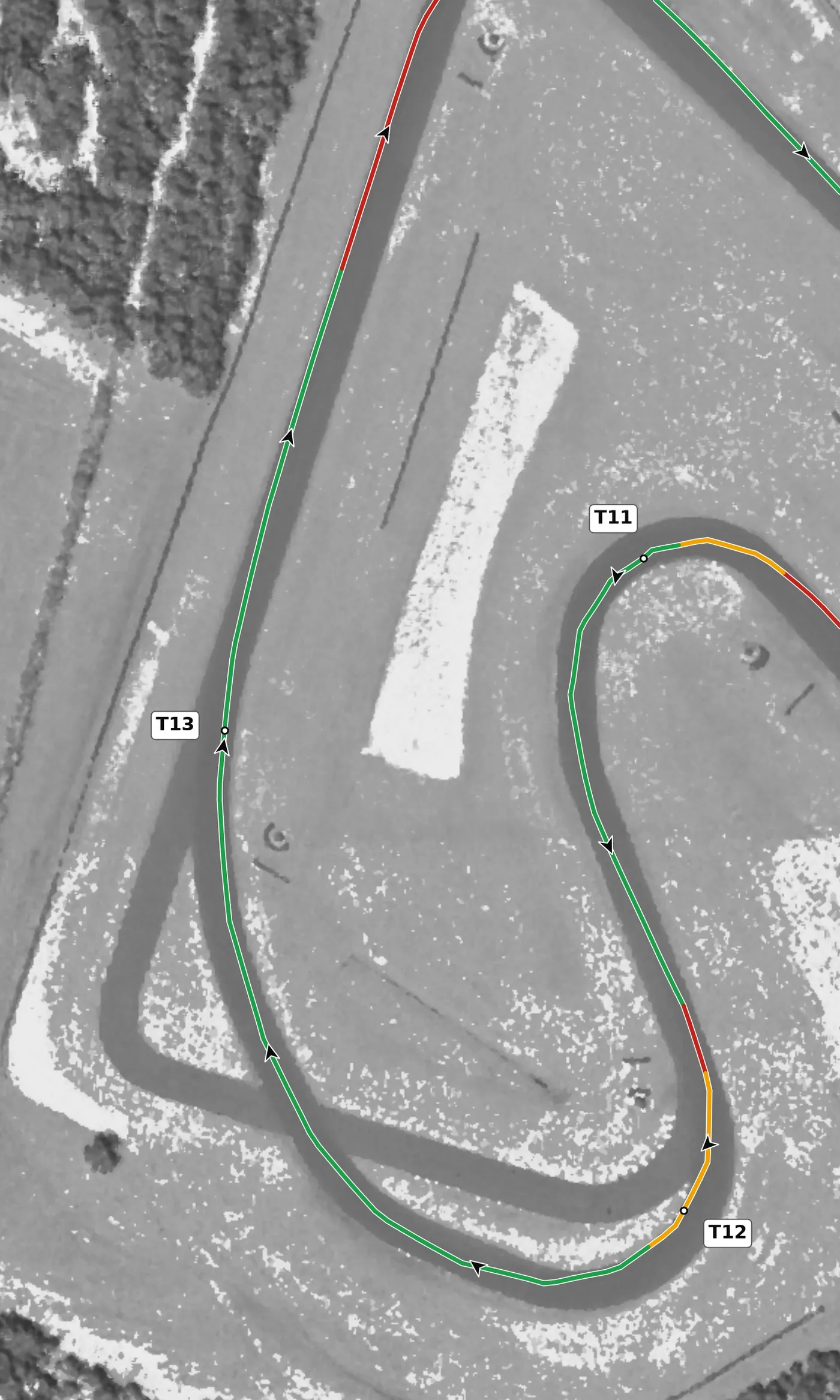 CMP T13 race line close-up