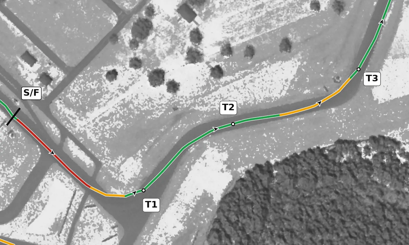 CMP T2 race line close-up