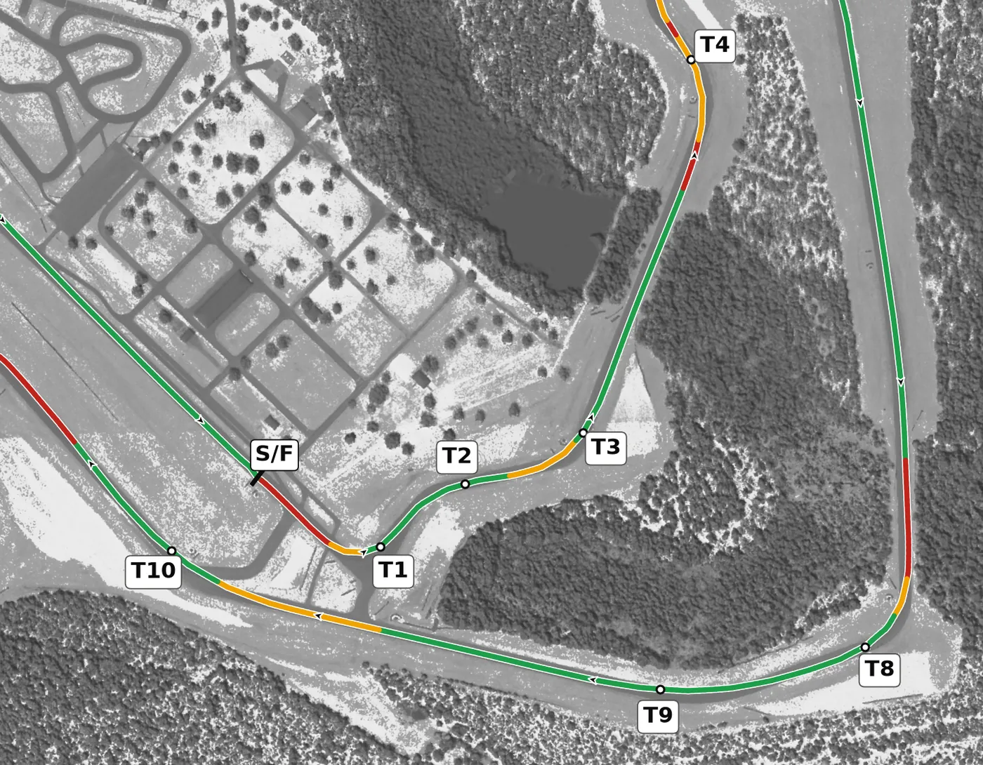 CMP race line, Sector 2: T8 to T10