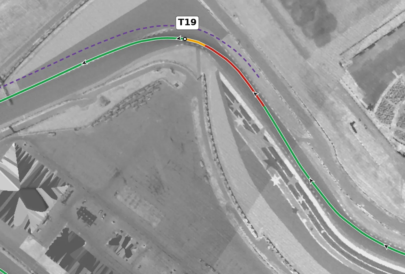 COTA T19 race line close-up