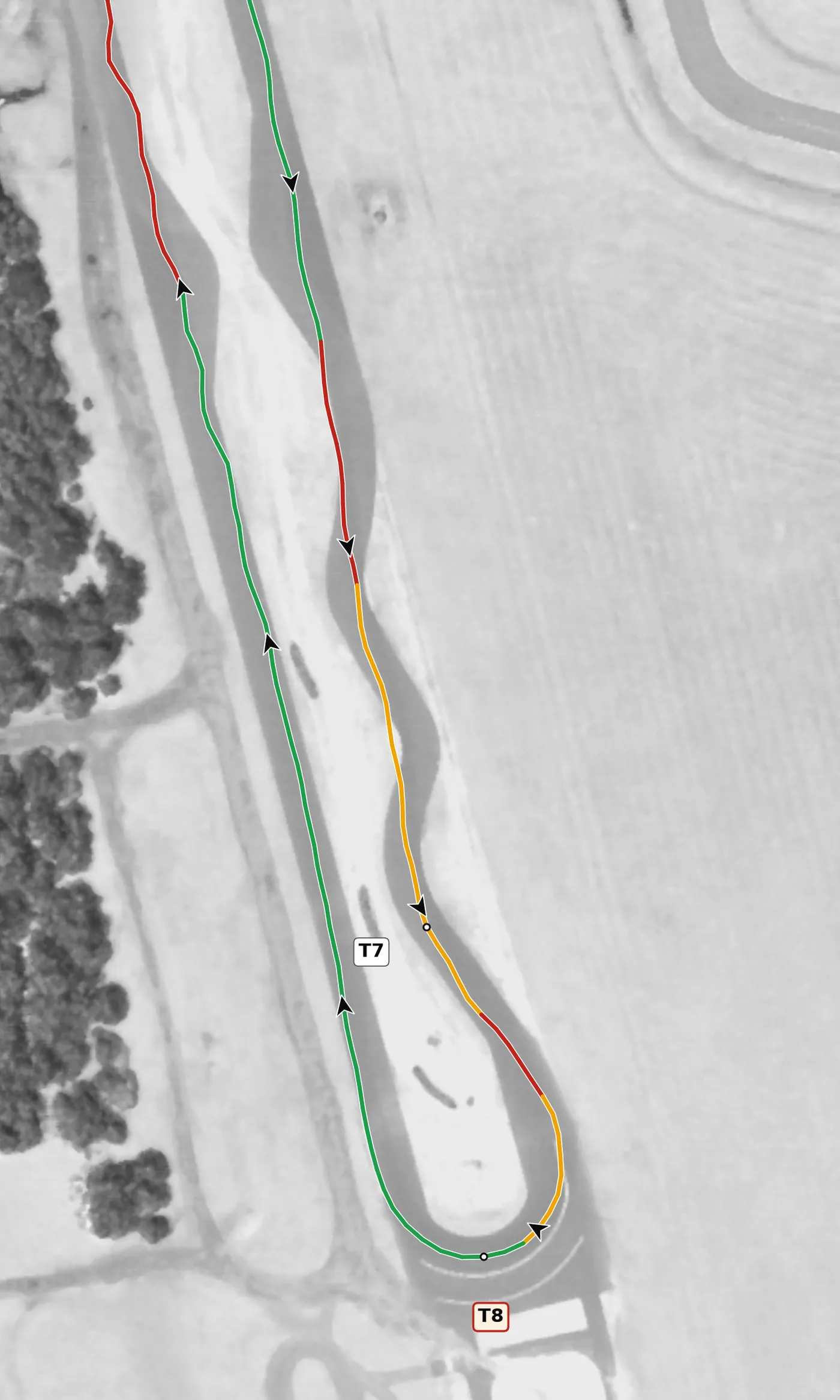 FIRM T7 race line close-up