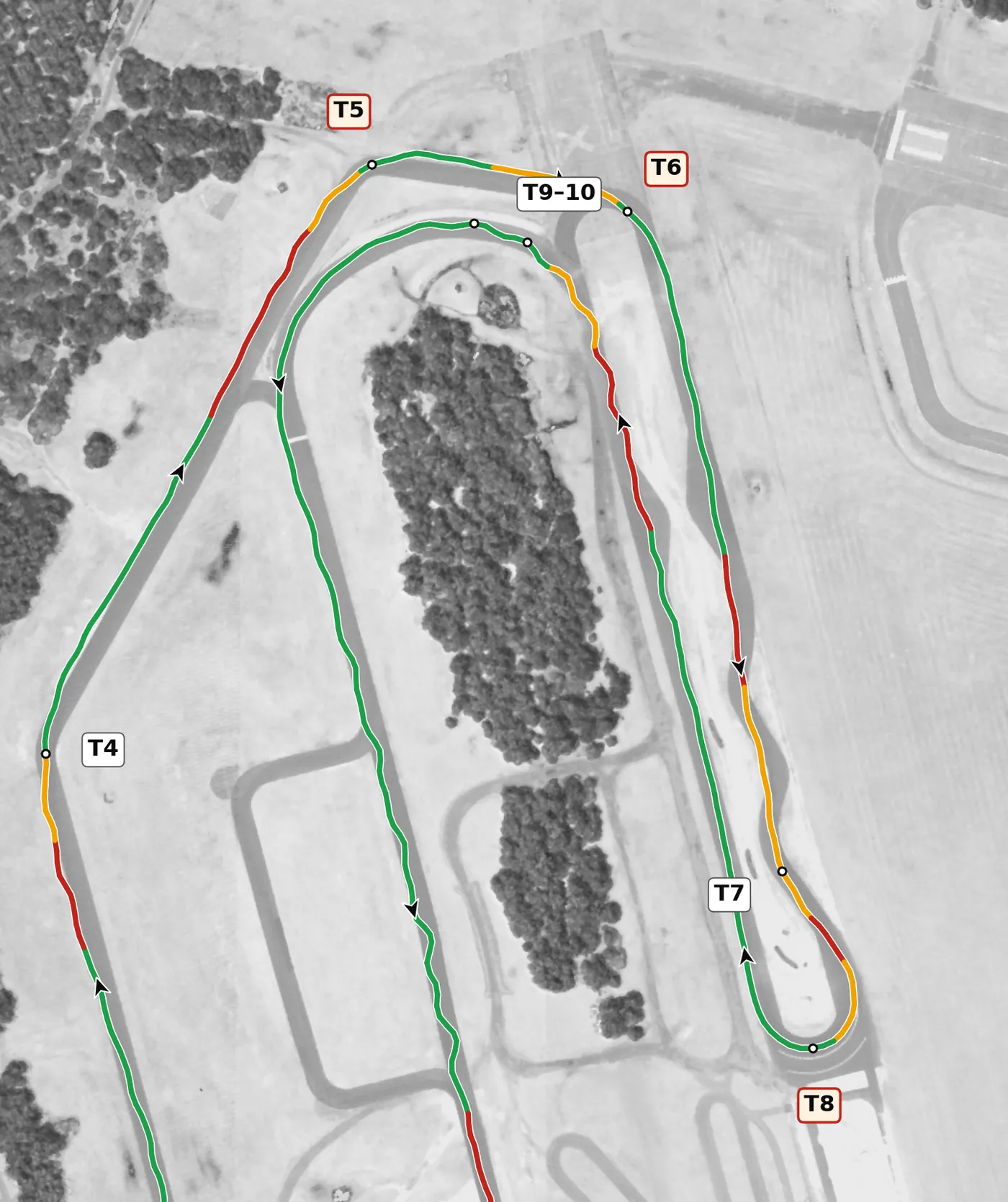 FIRM race line, Sector 2: T5 to T8