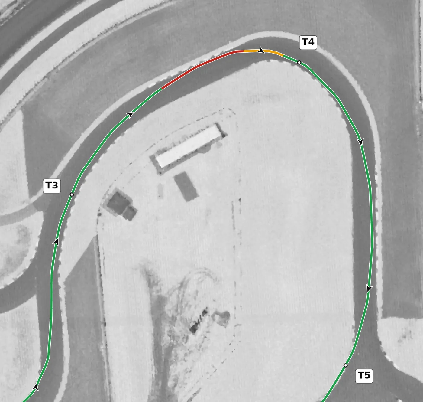 IMS road course T4 race line close-up