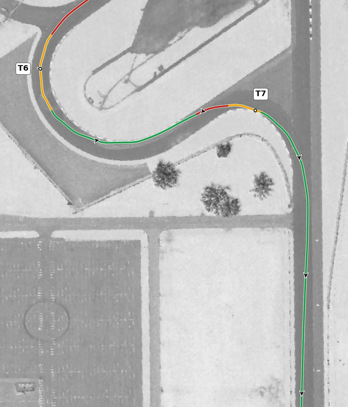 IMS road course T7 race line close-up