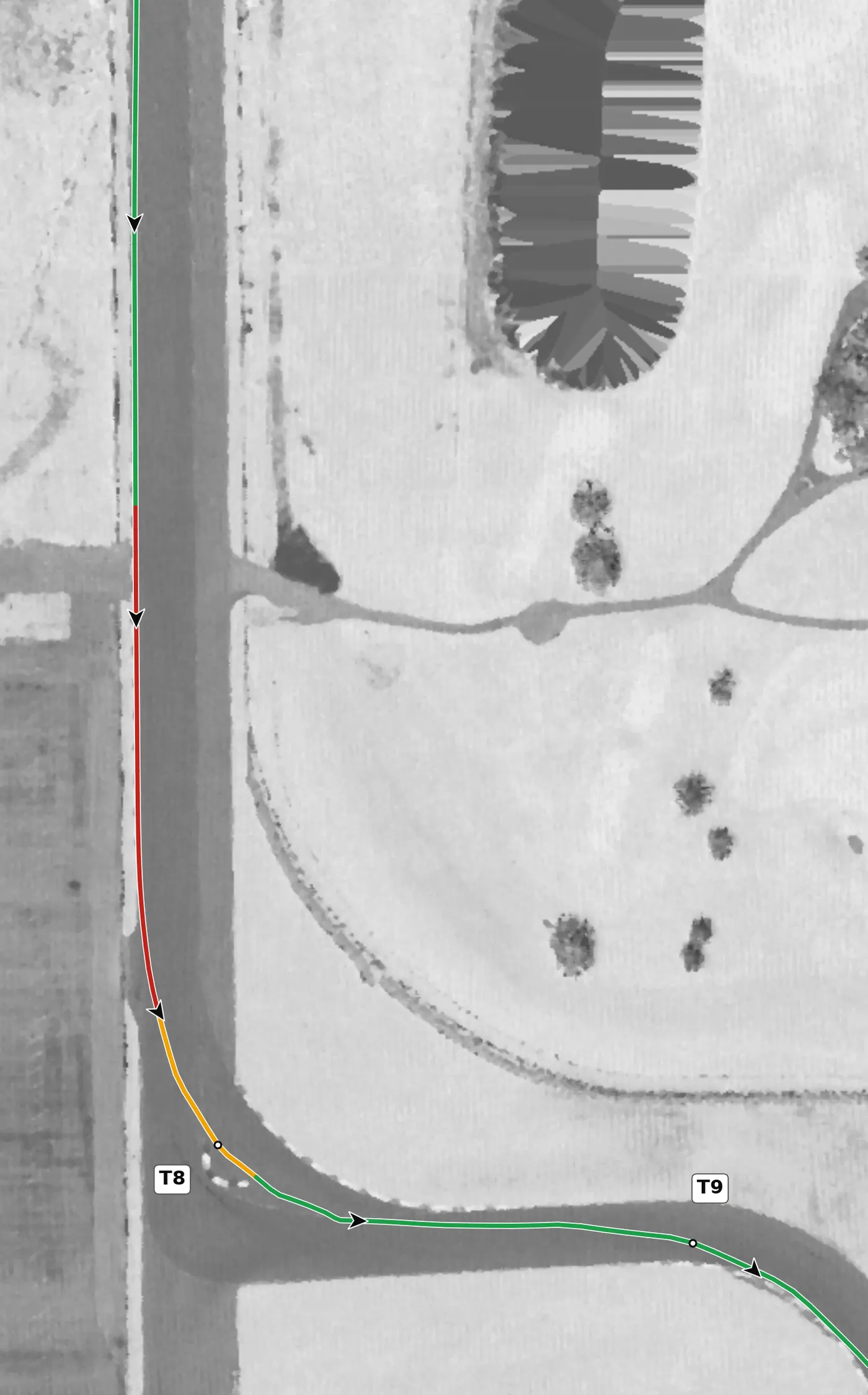 IMS road course T8 race line close-up