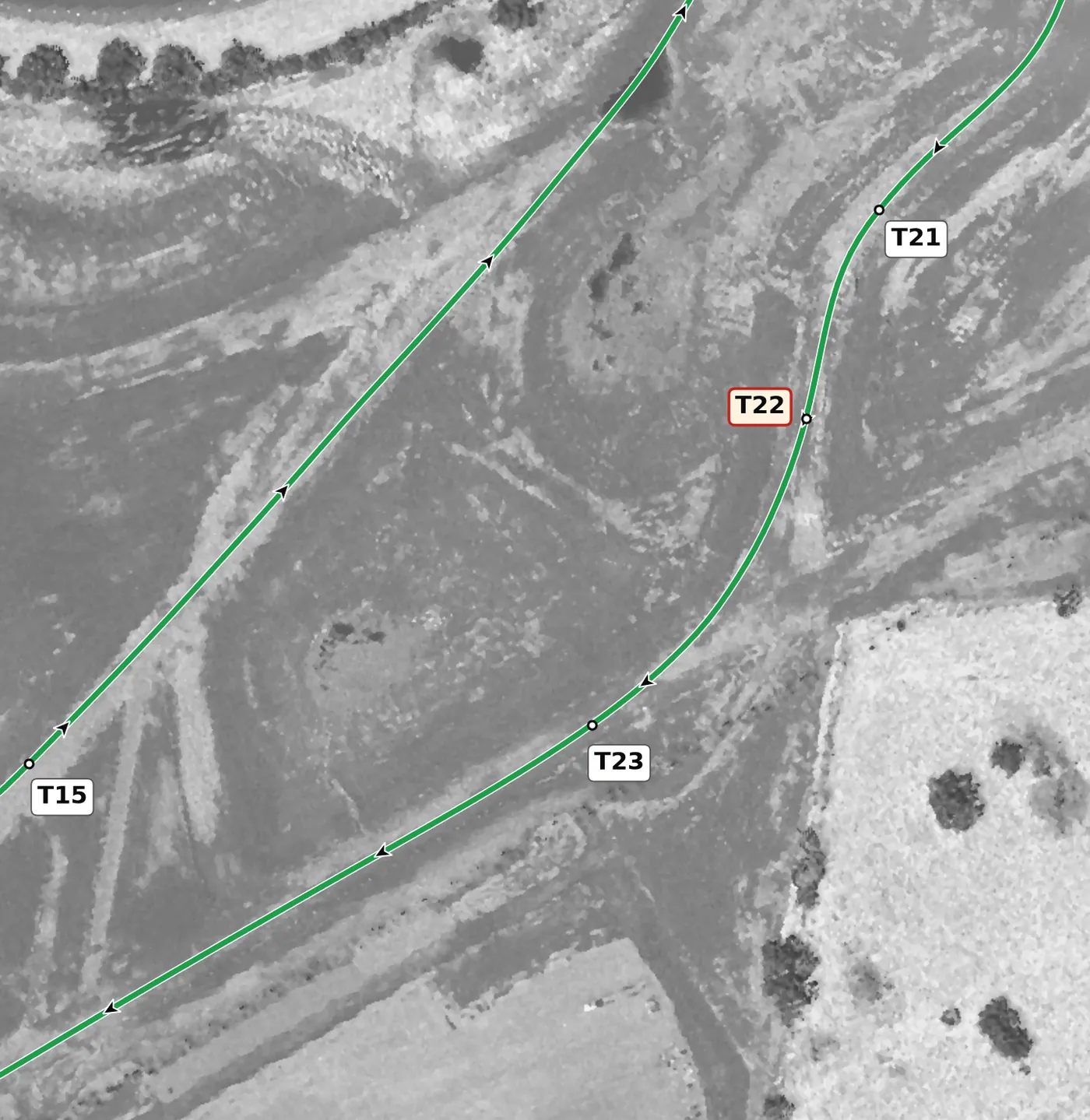 NCM Grand T23 race line close-up