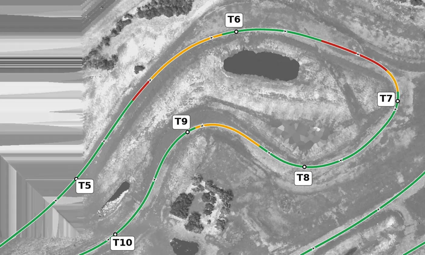 NCM Grand T6 race line close-up