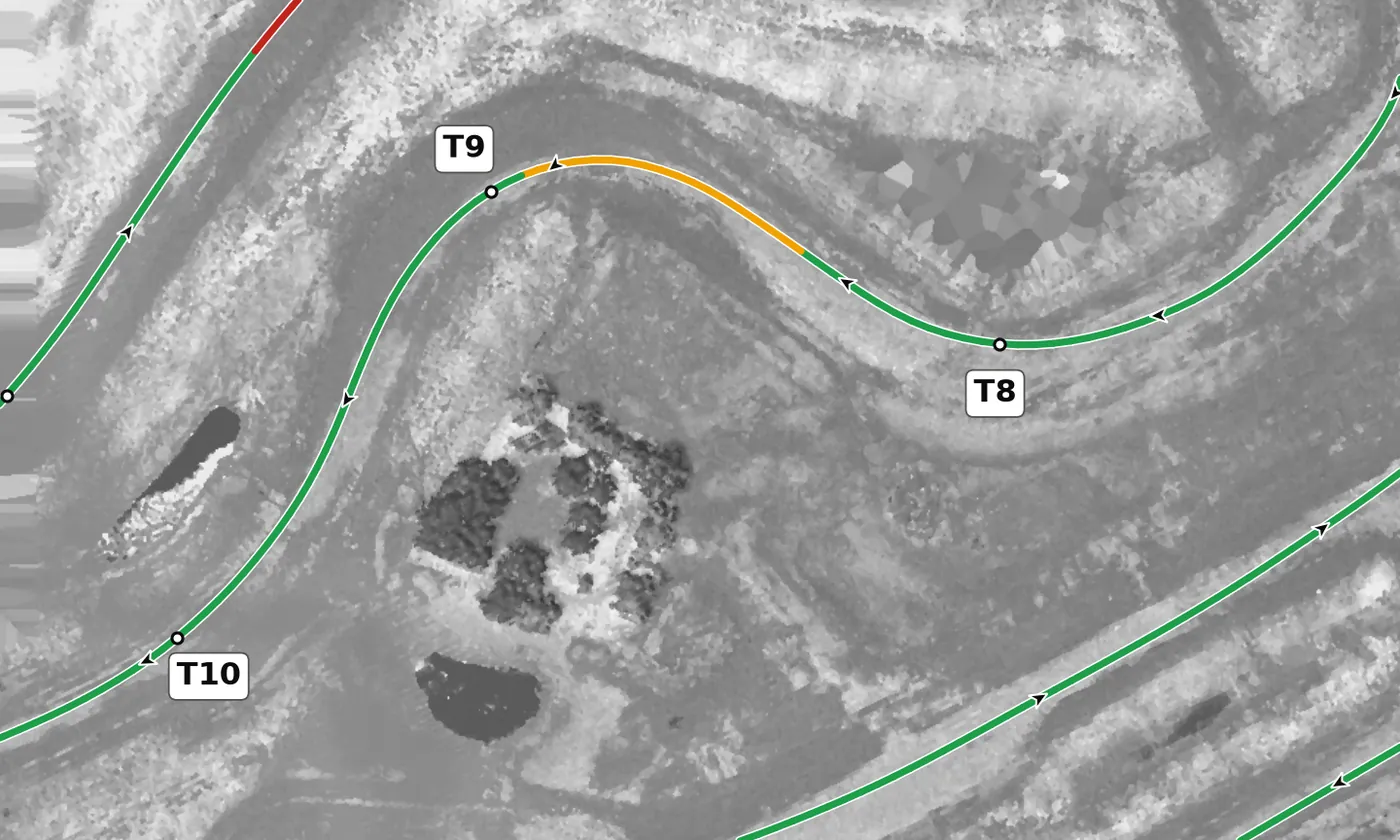 NCM Grand T9 race line close-up