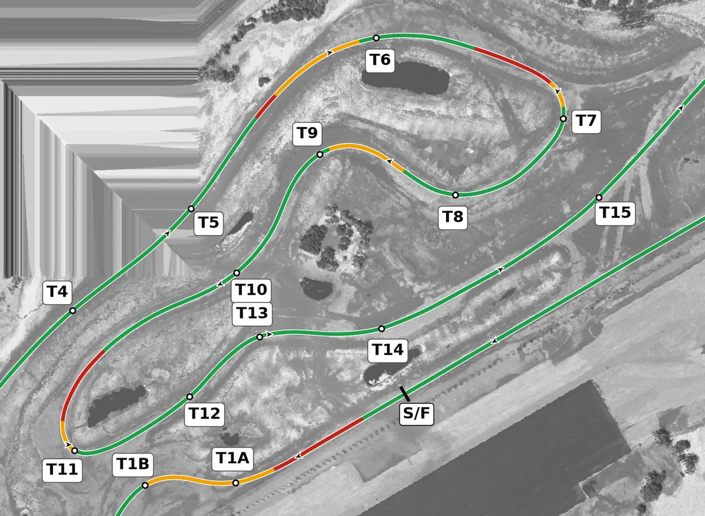 NCM Grand race line, Sector 2: T7 to T15
