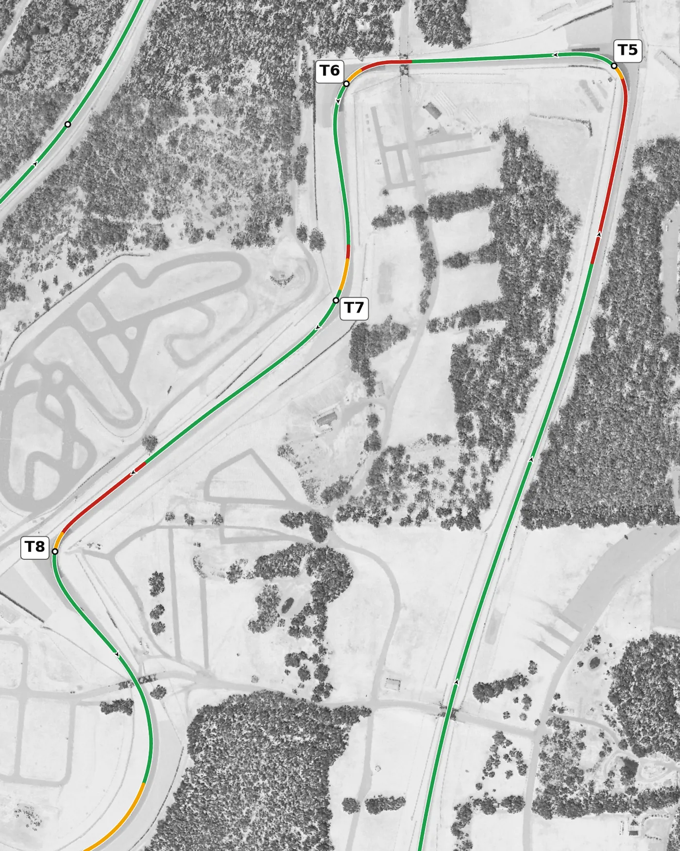 Road America race line, Sector 2: T4 to T8