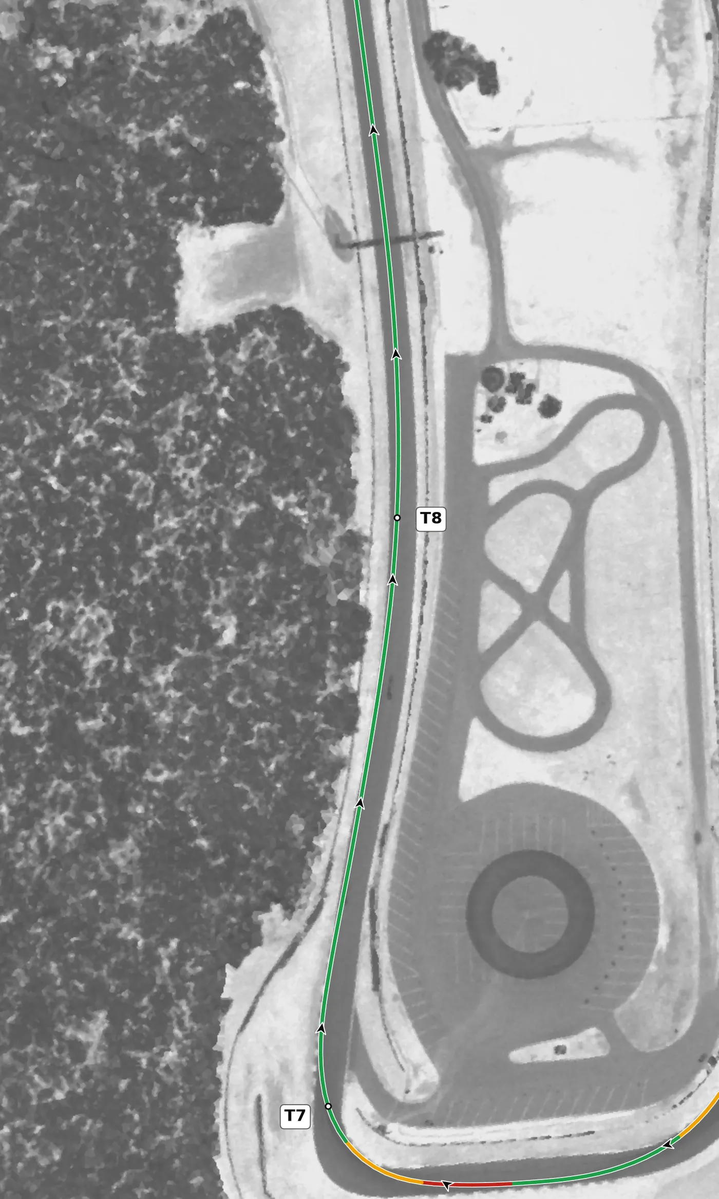 Road Atlanta T8 race line close-up
