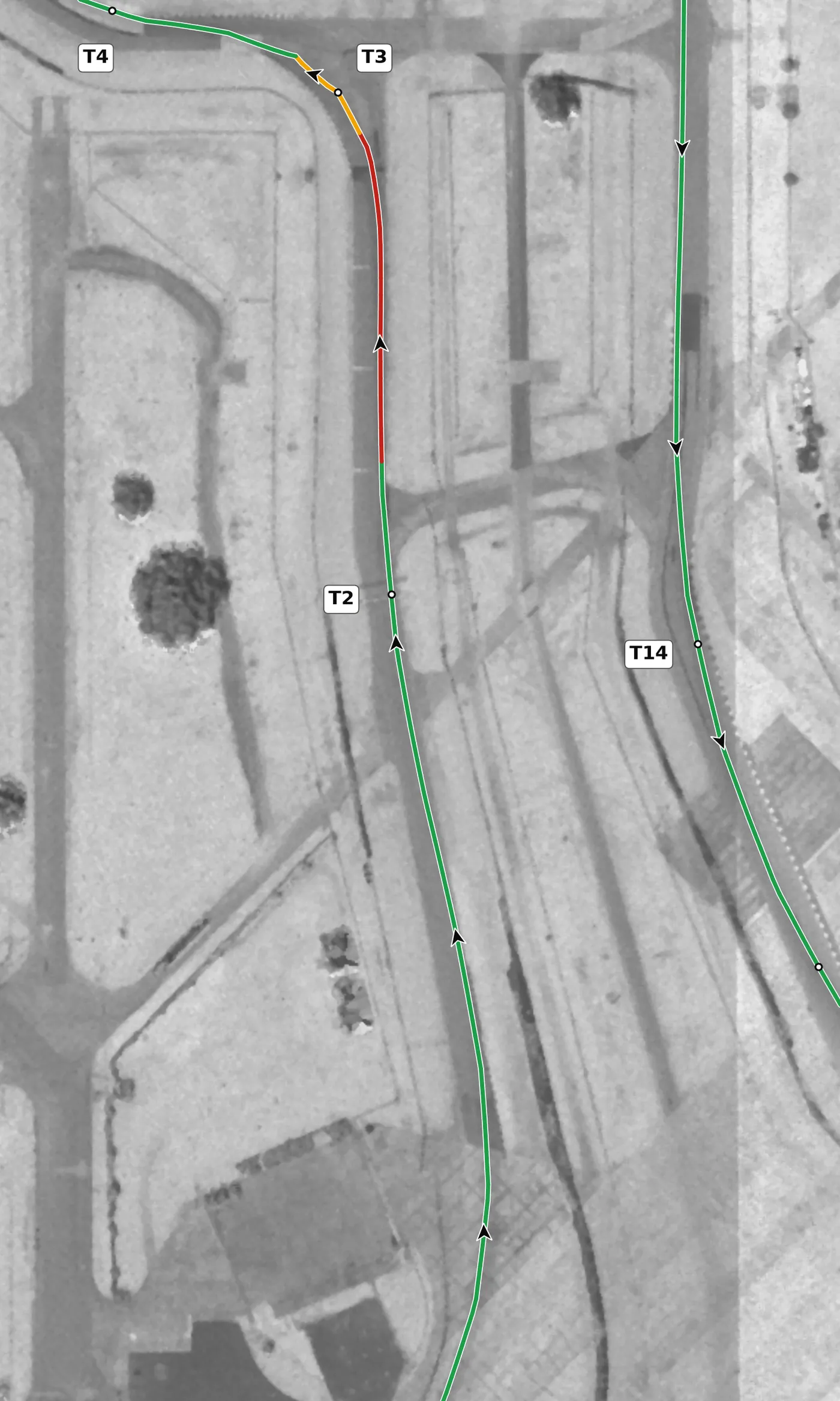 Sebring T2 race line close-up