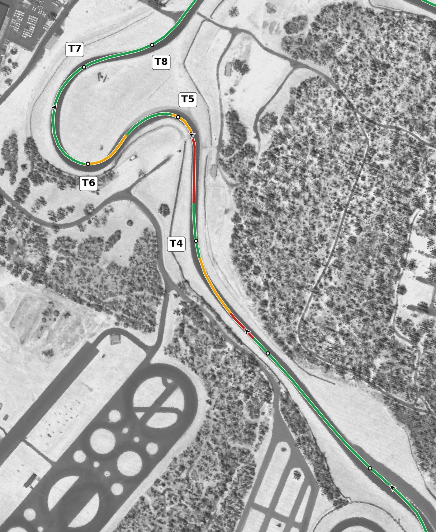 Summit Point race line, Sector 2: T4 to T7