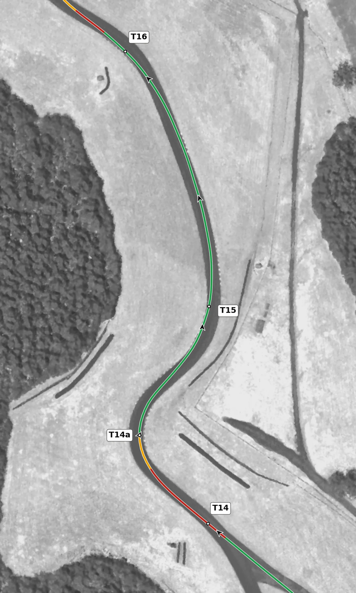 VIR North T15 race line close-up